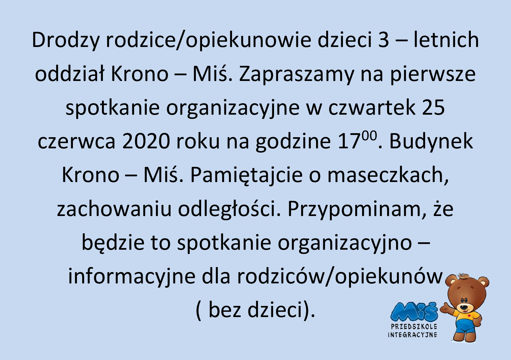 Informacja dla rodziców dzieci przyjętych do przedszkola